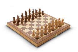 Juego de ajedrez plegable de madera de lujo